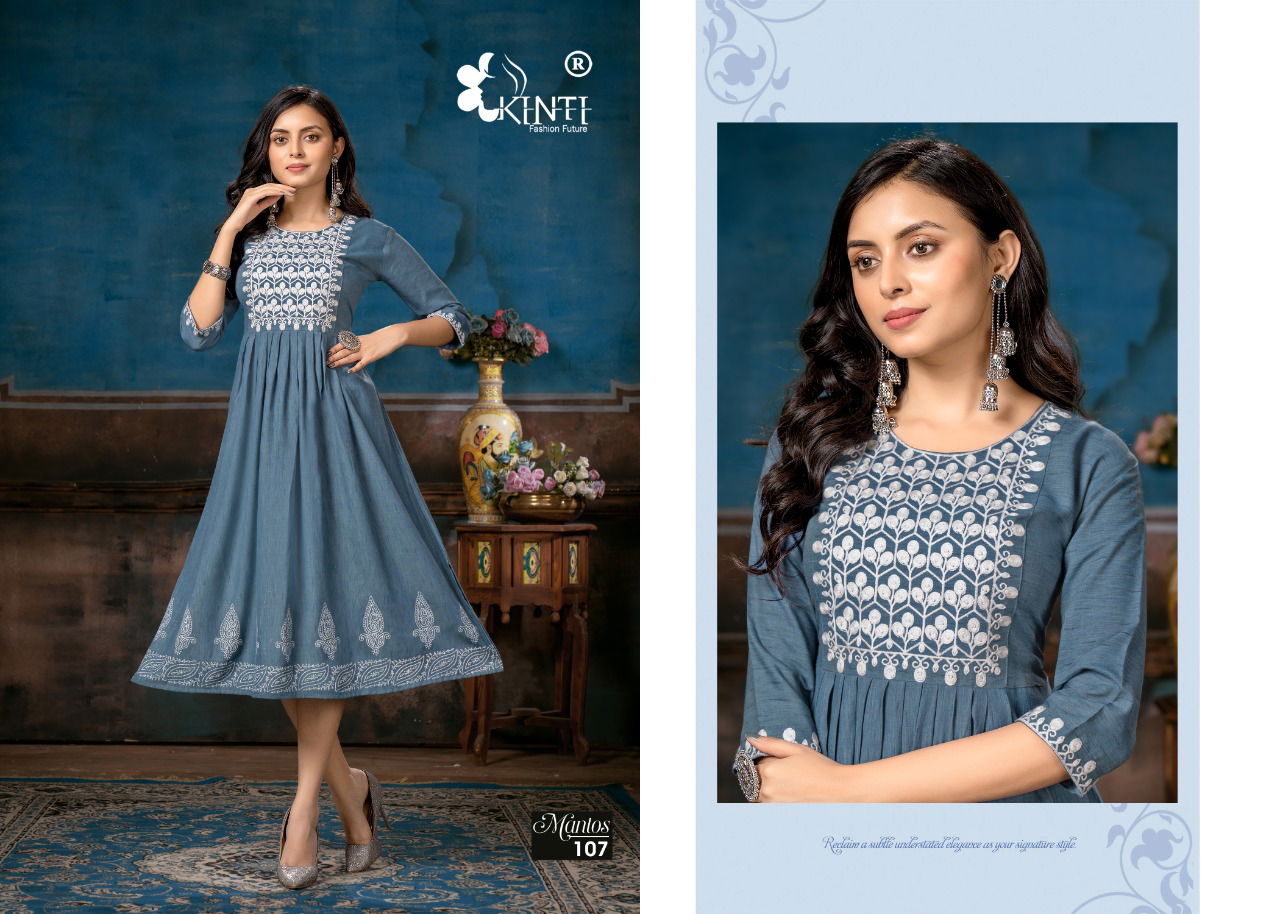 Kinti Mantos Designer Fancy Ethnic Wear Embroidery Kurti Collection